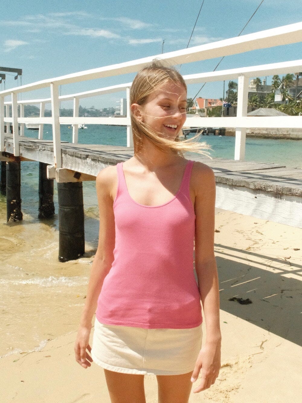 Brandy Melville Pink Scoop Neck Tank